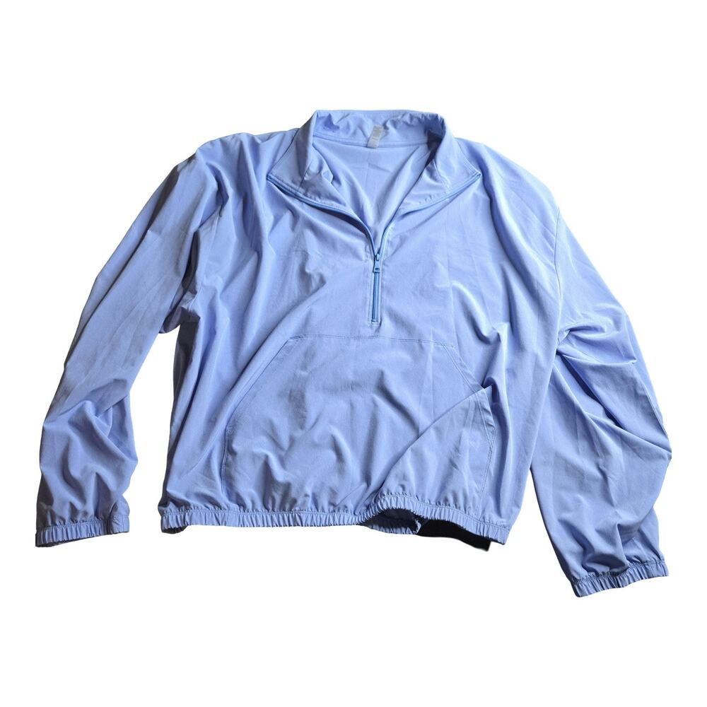 Beyond Yoga In Stride Half Zip Pullover in Flower Blue Size: XL